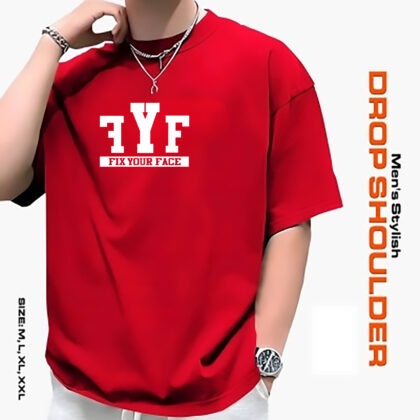 Men’s Stylish Drop Shoulder- Red