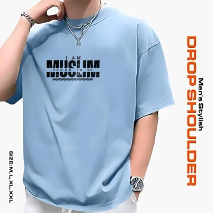 Men’s Stylish Drop Shoulder- Sky Blue