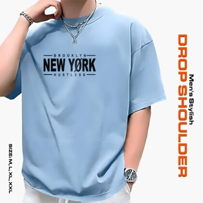 Men’s Stylish Drop Shoulder- Sky Blue