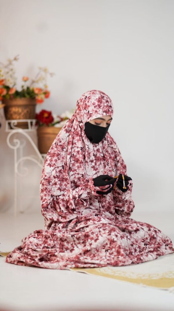 Rose Abstract Floral – Salah Long Khimar - Image 2